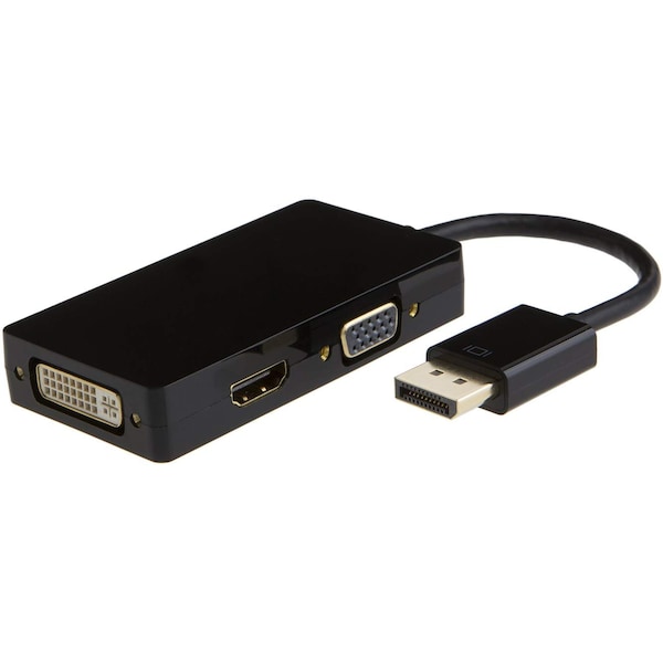 Axiom Axiom 3-In-1 Displayport To Hdmi, Vga And Dvi Video Adapter - Black 3N1DP2HVDK-AX - main